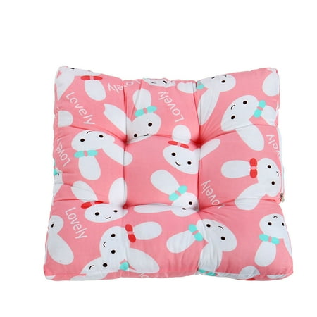 - Travel Pink Polyester Rabbit Print Back Protect Chair Soft Pad Cushion