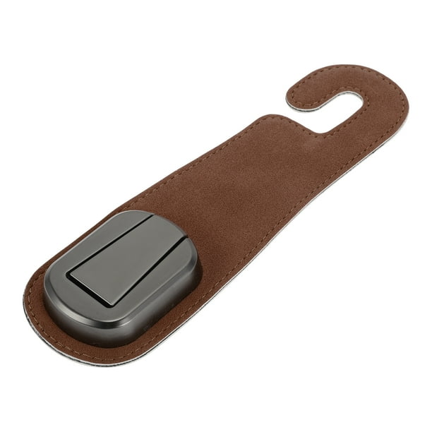 Gancho para reposacabezas de asiento de automóvil universal, 1 Pcs, cuero sintético marrón