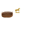 thumbnail image 1 of Cesta De Frutas De Mimbre Y Ratán, Escultura De Caballo Tejida A Mano, Organizador Ovalado, Bandeja De Plato De Resina Con Forma De Animal, Decoración Grabada Para El Hogar Y La Oficina., 1 of 8