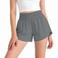thumbnail image 2 of Sahpxhe Girls Athletic Running Shorts High Waist Elastic Waist Kids Loose Comfy Casual Sports Shorts Gray 10-11Years, 2 of 8