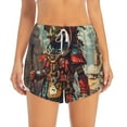 thumbnail image 4 of Lsque Tribal Futuristic Warrior Printed Women's Running Shorts with Liner Pockets,Elastic Quick Dry Workout Athletic Gym Yoga Shorts,Womens High Waist Shorts-XX-Large, 4 of 9
