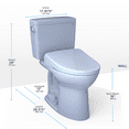 thumbnail image 2 of TOTO® Drake® WASHLET®+ Two-Piece Elongated 1.6 GPF Universal Height TORNADO FLUSH® Toilet with S7 Contemporary Bidet Seat, Cotton White - MW7764726CSFG#01, 2 of 5