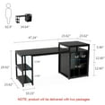 thumbnail image 7 of Tribesigns Adult Collection Reversible Book Shelves Space Saving Writing Desk, Black, 7 of 7