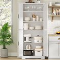 thumbnail image 5 of Jotoa Kitchen Pantry Cabinet, 70" Freestanding White Pantry Storage Cabinet with Doors and Shelves, for Bathroom, Dining Room, Living Room, 5 of 7
