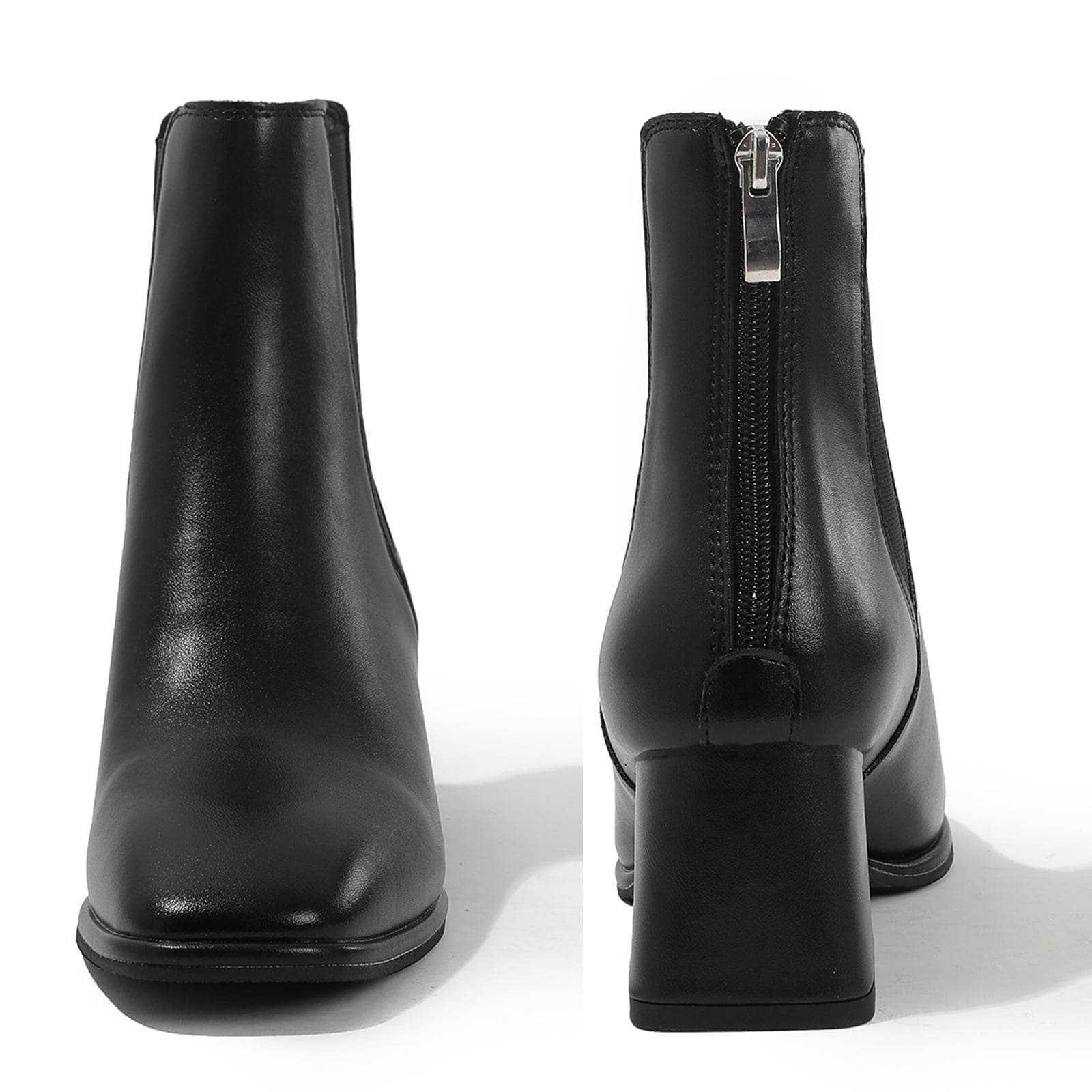 kkdom Chelsea Boots For Women Rain Boots Waterproof Lightweight Ankle Boots Winter Shoes Black Size 5.5
