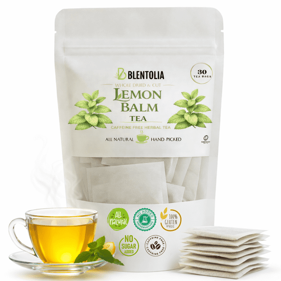 Lemon Balm Tea – Melissa Officinalis Herbal Tea Bags – Calming & Soothing – 100% Natural Leaves – 30 Caffeine-Free Tea Bags
