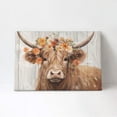 thumbnail image 3 of AatoeaX Highland Cow Wall Art Funny Cow Picture Wall Decor Cute Cow Canvas Print Farmhouse Cow with Flower Poster Animal Artwork for Living Room Bedroom, 3 of 4