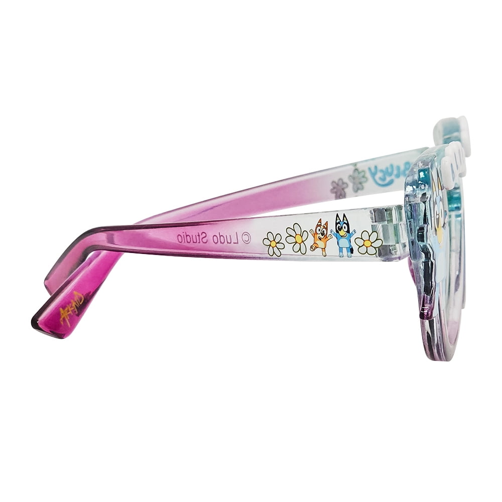 Bluey and Bingo Light Blue to Purple Gradient w/ Beads Sunglasses