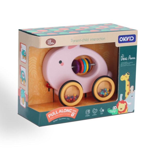 Egebert Toddler Pull Along Toy, Animal Push and Pull Along Toys for 1