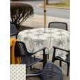 thumbnail image 5 of Outdoor Tablecloth with Umbrella Hole for Patio/Picnic/Party/Camping, Grey Blue Palm Tree Waterproof Table Cloth Square Cover Washable, Summer Tropical Botanical Rustic (54"x 54"), 5 of 9