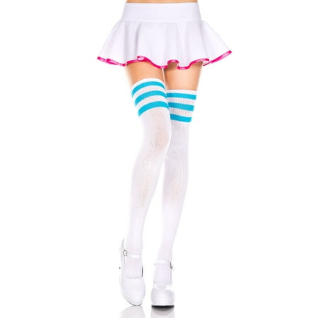

Acrylic Thigh High Women s Socks with Striped Top