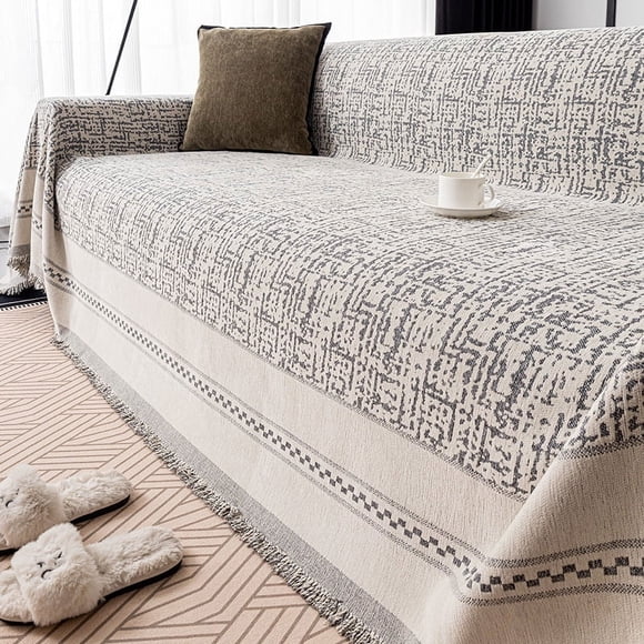 Xiao Hua Sofa Cover Grey Corduroy Sofa Towel Cover Living Room Sofa Protective Cover,70.87*165.35inch