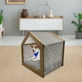 thumbnail image 3 of Geometric Pet House, Hand Drawn Pattern with Diagonal Lines and Chevron-like Zigzag Design, Outdoor & Indoor Portable Dog Kennel with Pillow and Cover, 5 Sizes, Ivory and Black, by Ambesonne, 3 of 5