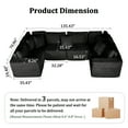 thumbnail image 3 of Modern U Shaped Sectional Sofa, 6-Seaters Corduroy Upholstered Modular Couch Convertible Chaise Lounge For Living Room Office Apartment, 3 of 17