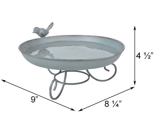 Esschert Design FB401 Series Standing Bird Bath, 8.5 x 8.5 x 4.6 inches, Grey