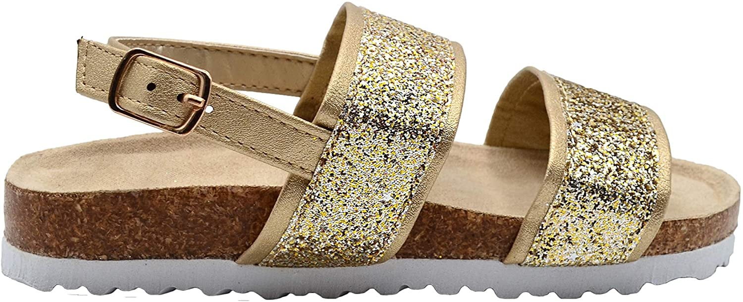 sparkly footbed sandals
