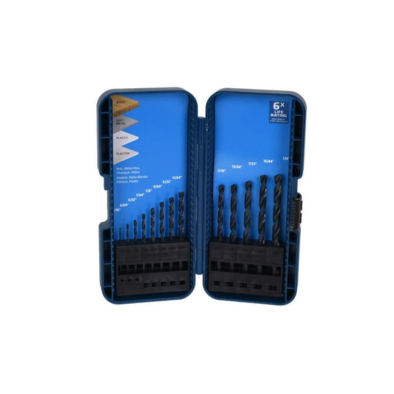 Century Drill & Tool, 24313, 13PC Set,Jobber Drill Bit,Pro-Grade, Made in The USA, Black Oxide Drill Bits