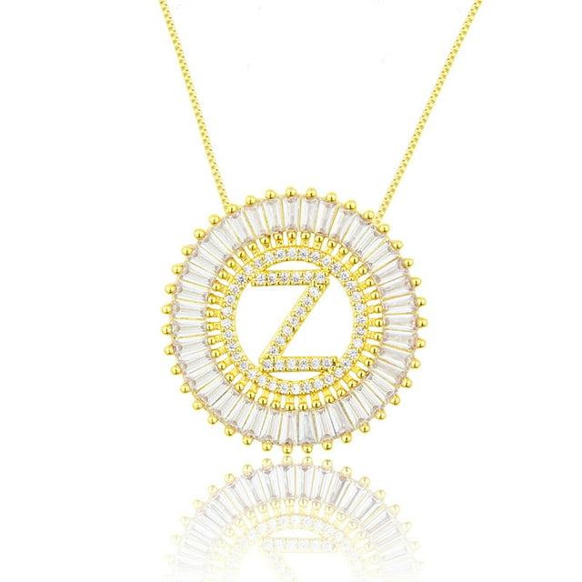 Collier Pendentif Alphabet A-Z Breloques Femme Chaîne Lettre Initiale