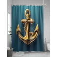 thumbnail image 5 of Boanket Polyester Fabric Yellow Anchor Shower Curtain, Coastal Nautical Anchor Turquoise Waterproof Bathtub Curtain Bathroom Decor Set with Hooks 36 x 78 Inches,, 5 of 6
