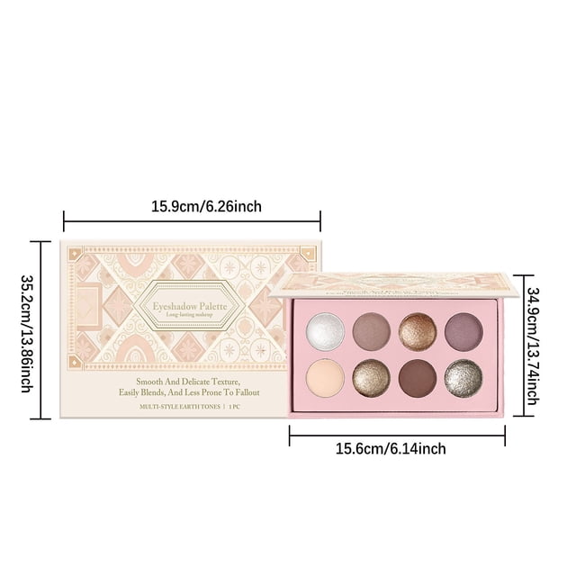 YFGEFTR 8 Color Matte Sparkling Shimmer Baked Eyeshadow Palette – Highly Pigmented, Smooth & Blendable Formula with Neutral & Earthy Tones for Everyday & Dramatic Eye Makeup Pallet