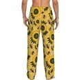 thumbnail image 3 of Sigee Bees and Sunflowers Print Men's Pajama Pants - Soft Lounge Sleep Bottoms with Elastic Waistband and Pockets-Large, 3 of 9