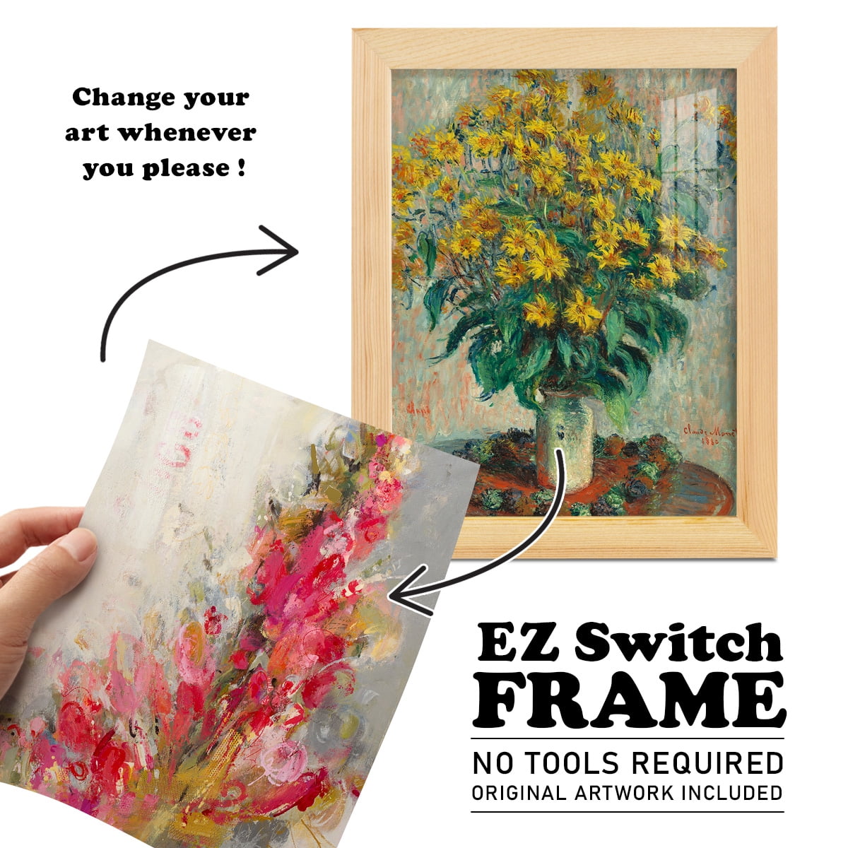 Flip Side - Framed Print w/glass - Natural Wood