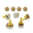 thumbnail image 2 of 4 Pcs Electric Guitar Control Speed Knobs Gold & 5x Guitar Potentiometer Audio Volume & Tone Pots Switch Control A500K, 2 of 10