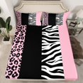 thumbnail image 2 of Erosebridal Zebra Leopard Print Sheet Set Queen, Rectangle Geometric Bedding Sets Queen Size, Animal Decorative,, 2 of 7