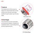 thumbnail image 4 of Uxcell 0.91"x0.46" 24V 0.25W E10 Hollow Head Mini LED Bulbs Lights Metal Red 10Pcs, 4 of 6