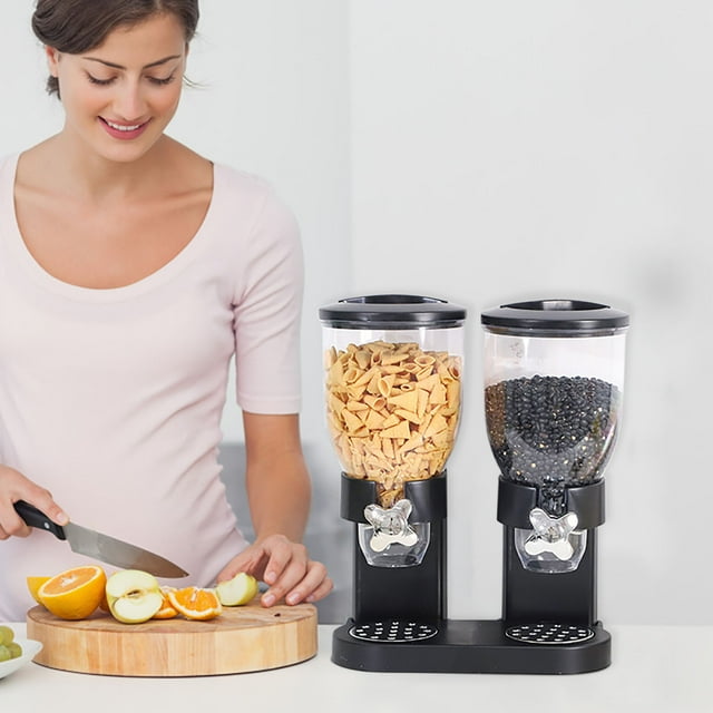 WREESH Small Barrel Cereal Machine Breakfast Cereal Grain Dispenser Kitchen Oatmeal Storage Tank Snack Storage Tank Clearance
