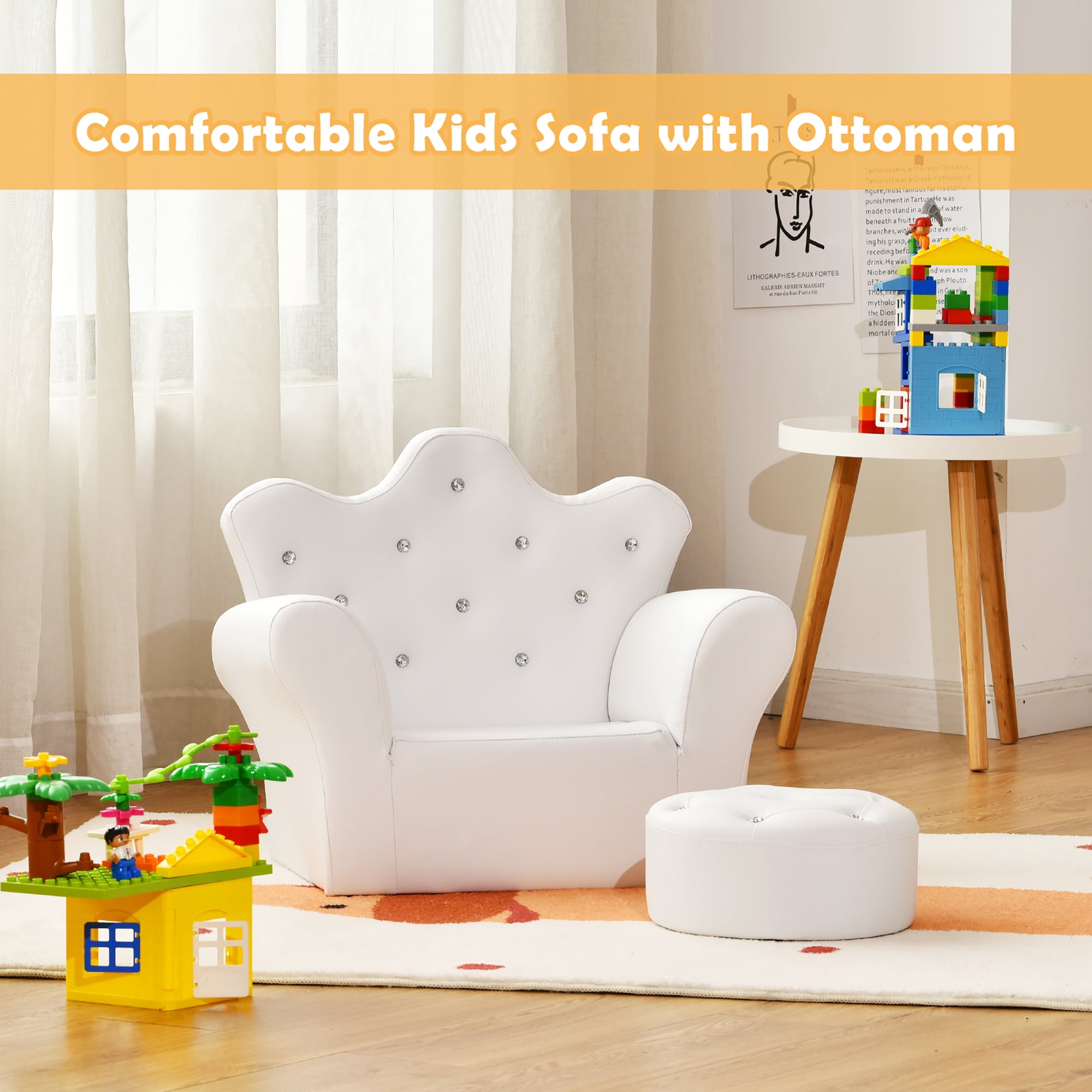 Costway Kids Sofa Toddler Couch Princess Armchair Children Gift w