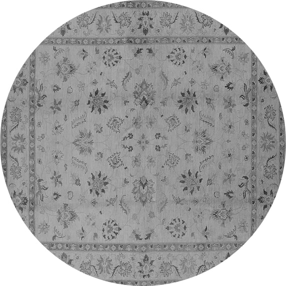 Ahgly Company Indoor Round Oriental Gray Traditional Area Rugs, 4' Round
