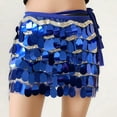 thumbnail image 3 of EHRWE Women's Skirt Sequin Skirt Sparkly Lace Up Waist Adjustable Mini Party Sequin Skirt Carnival Festival Skirts for Women, 3 of 3