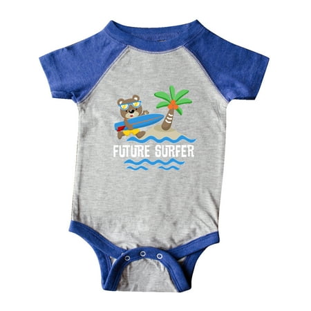 

Inktastic Surfing Future Surfer Bear Gift Baby Boy or Baby Girl Bodysuit