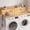 Nature, variant on YDN Modern 54" Washer Dryer Countertop with Power Outlet & LED Lights - 2 Tiers Laundry Countertop with Shelf Space, Large Washer and Dryer Topper W/ Storage Basket,Metal Hooks,Non-Slip Pad,Black