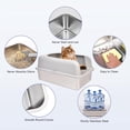 thumbnail image 3 of Caja de arena para gatos Henkelion de acero inoxidable, 26 L, extra grande, 3 of 9