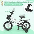 thumbnail image 4 of Costway 14" Kid's Bike with Removable Training Wheels & Basket for 3-5 Years Old White, 4 of 8