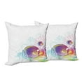 thumbnail image 6 of Ambesonne Cartoon Throw Pillow Cover 2 Pack, Fish Sea Theme, 18", Multicolor, 6 of 6
