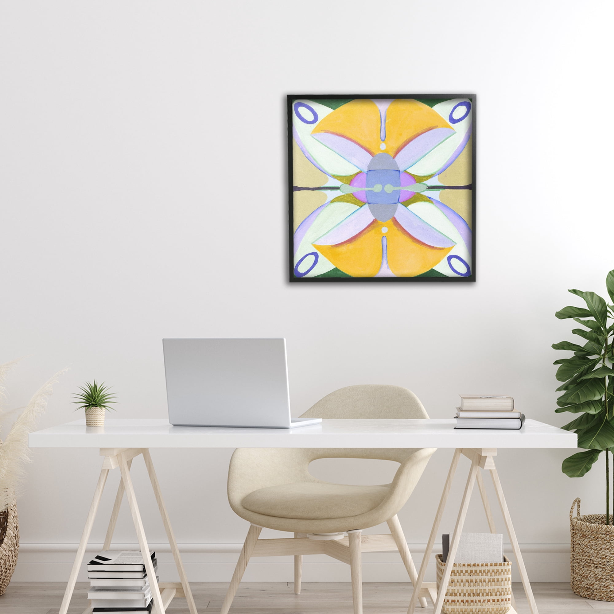 Stupell Industries Warm Revival Kaleidoscope Black Framed Giclee Art, design by Melissa Wang