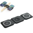 thumbnail image 2 of Base de carga inalámbrica para iPhone plegable, estación de carga inalámbrica compacta 3 en 1 para soporte de carga portátil para Iwatch/Airpods/iPhone (sin adaptador). Levamdar 15W, 2 of 8