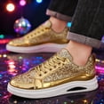 thumbnail image 2 of Men's Fashion Sneakers Glitter Sparkly Tennis Shoes Shiny Sequin Low Cut Casual Skate Shoes, 2 of 8