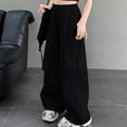 thumbnail image 3 of Ultrave Parachute Pants for Girls Wide Leg Cargo Trousers Y2K Streetwear Workout Pant with Pockets 5-15 Y, 3 of 7