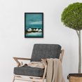 thumbnail image 2 of Scottish Seascape White Cottages On Teal Artwork Framed Wall Art Print A4, 2 of 4