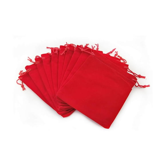 10pcs Approx.12x15cm(4.72x5.9Inch) Red Velvet Pouches Bags Drawstring Jewelry Gift Packaging-YM700-1
