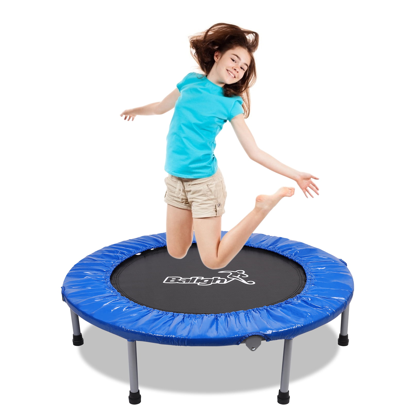 Fitness Trampoline with Safety Pad Stable & Quiet Exercise Rebounder for Kids Adults Indoor/Garden Workout Max 300lbs… 40 Foldable Mini Trampoline 