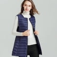 thumbnail image 1 of Chaqueta de plumón ligera de longitud media para mujer, con cuello redondo, ligera, para uso diario en invierno, talla grande, 1 of 5