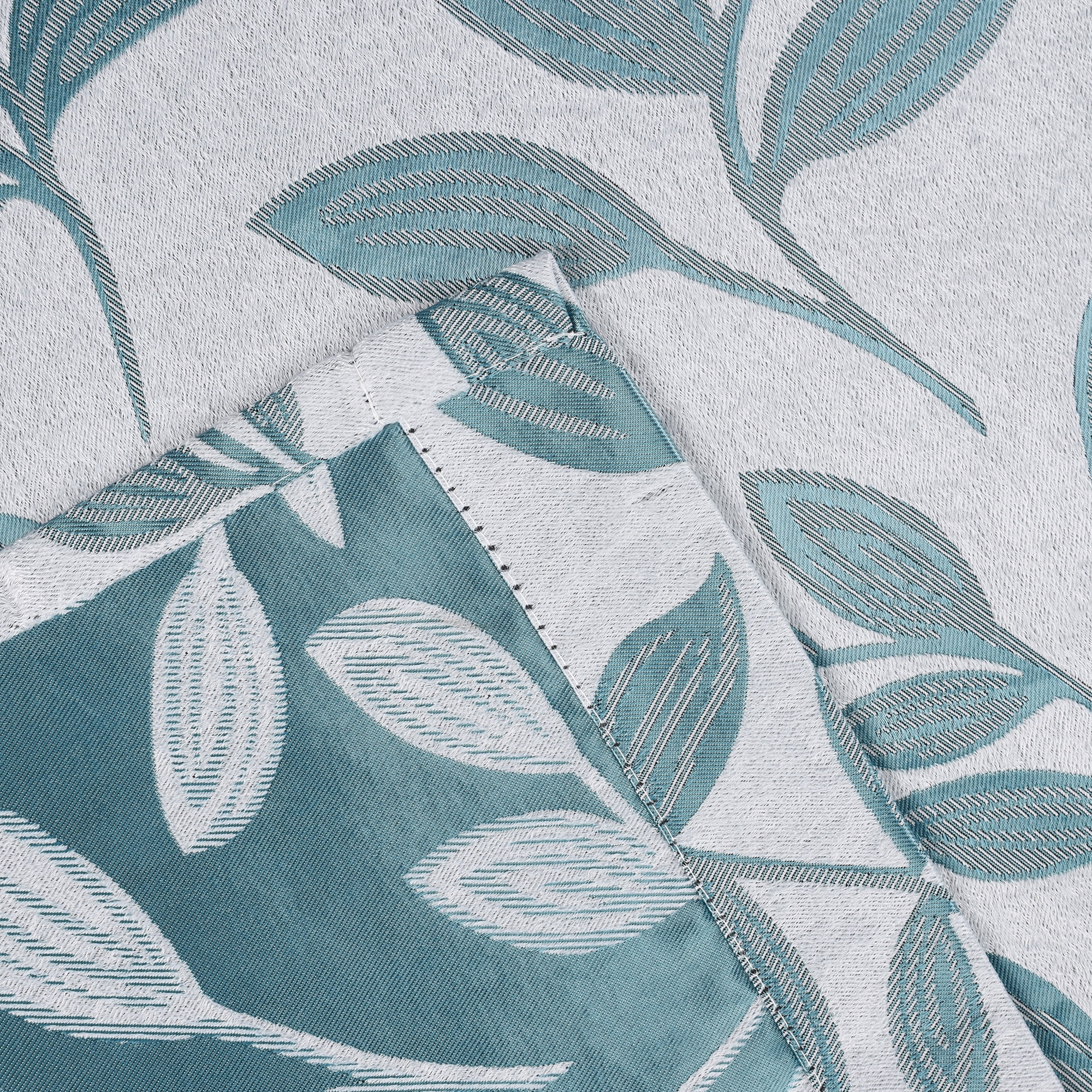 Superior Blackout Leaves Curtains Set of 2, Light Filtering Grommet Curtain Panel Set, Teal, 70"W x 84"L