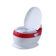 thumbnail image 2 of Inodoro de entrenamiento para niños pequeños, compacto, fácil de limpiar, con cojín suave de PVC Rojo, 2 of 9