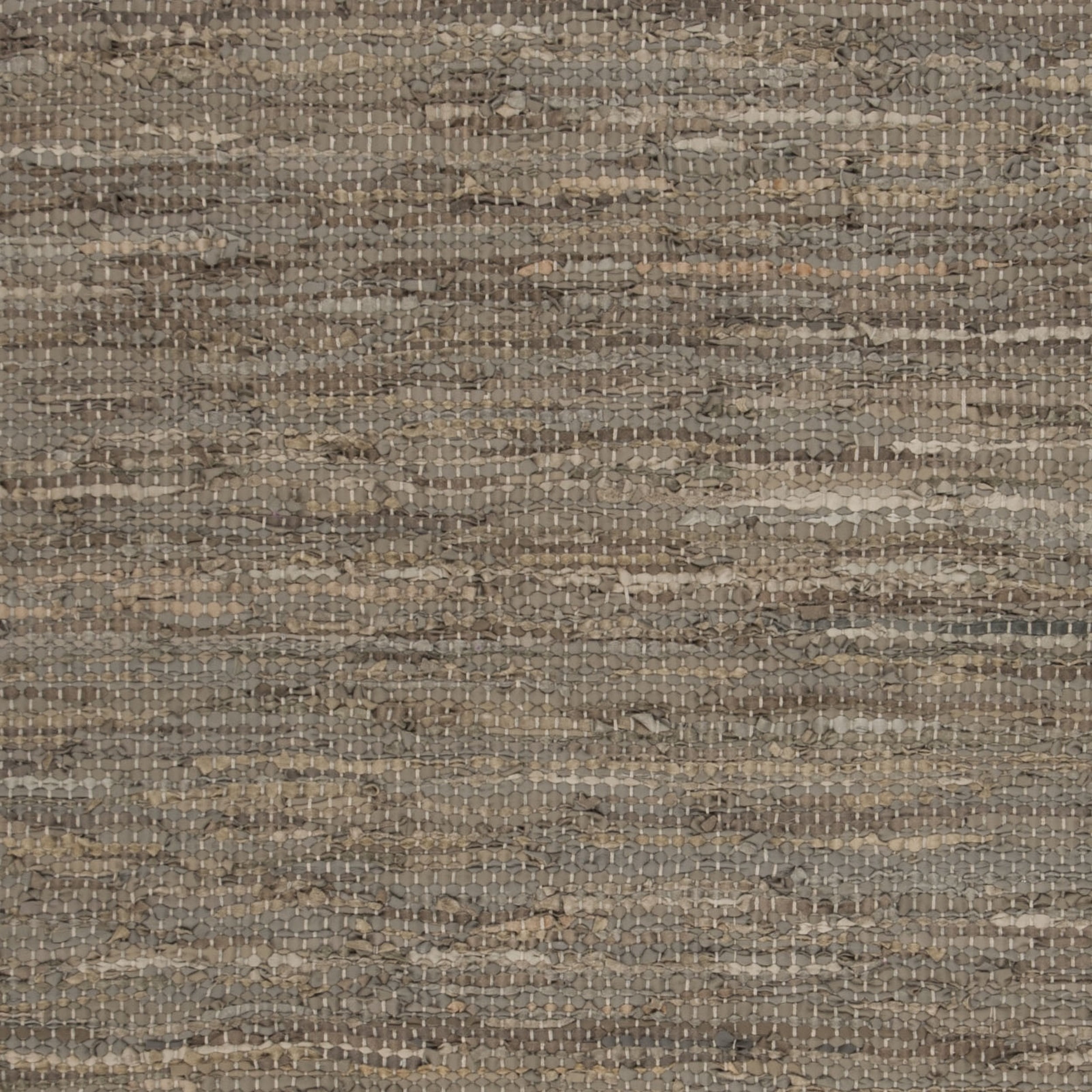 SAFAVIEH Vintage Leather Horatio Braided Fringe Border Area Rug, Light Grey/Dark Grey, 6' x 6' Square