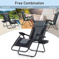 thumbnail image 2 of ZXNYH Padded Zero Gravity Lounge Chair Folding Patio Recliner with Adjustable Headrest & Cup Holder, Support 350 LBS (Grey), 2 of 7